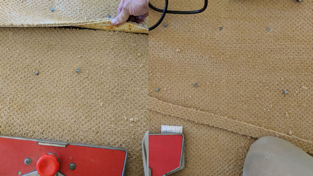 Hall seam before and after