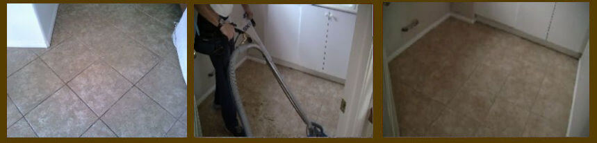 1/2 finished tile grout cleaning